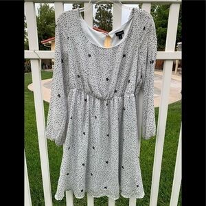 Torrid cold shoulder chiffon skater dress